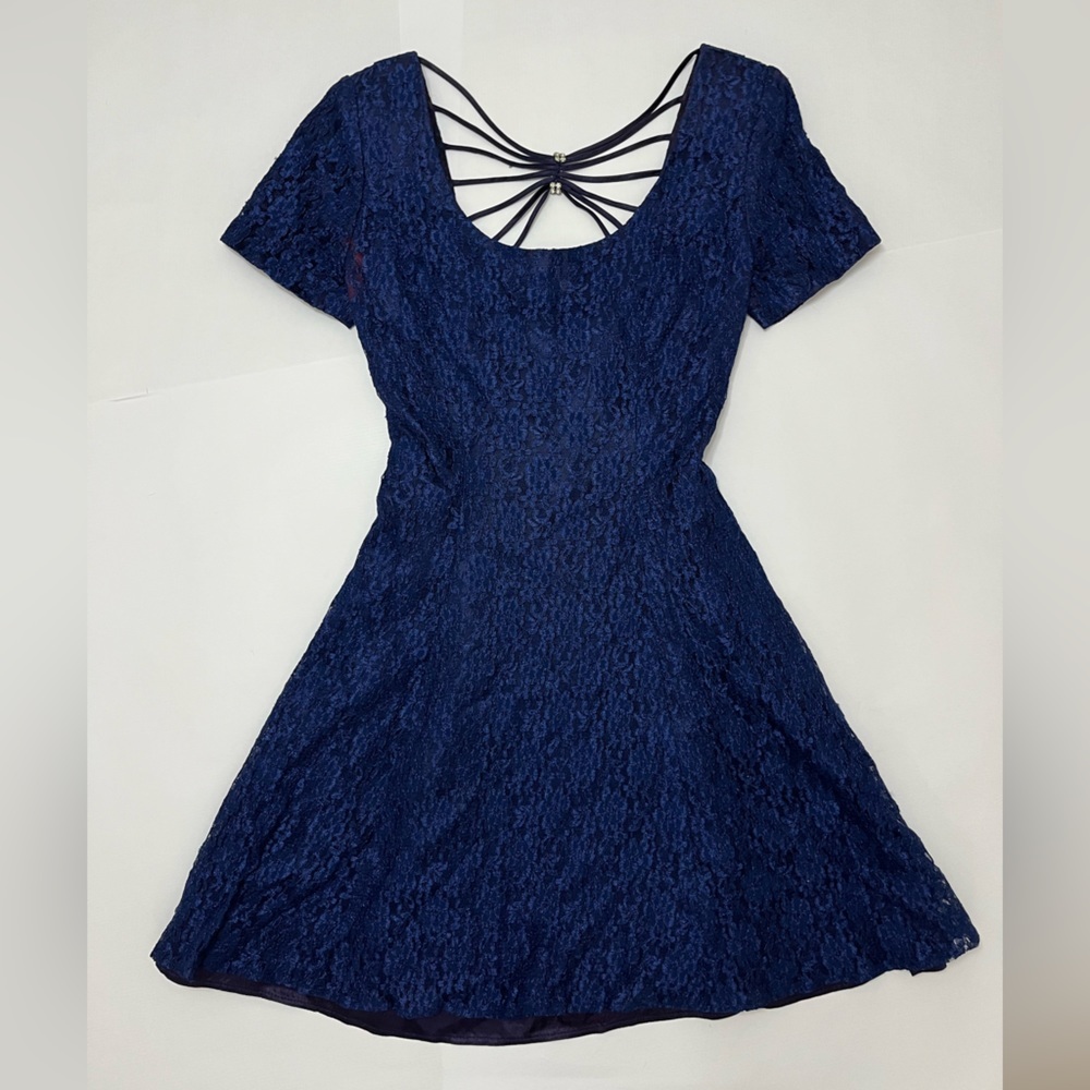 Galleria - 1970s vintage blue dress - size 4